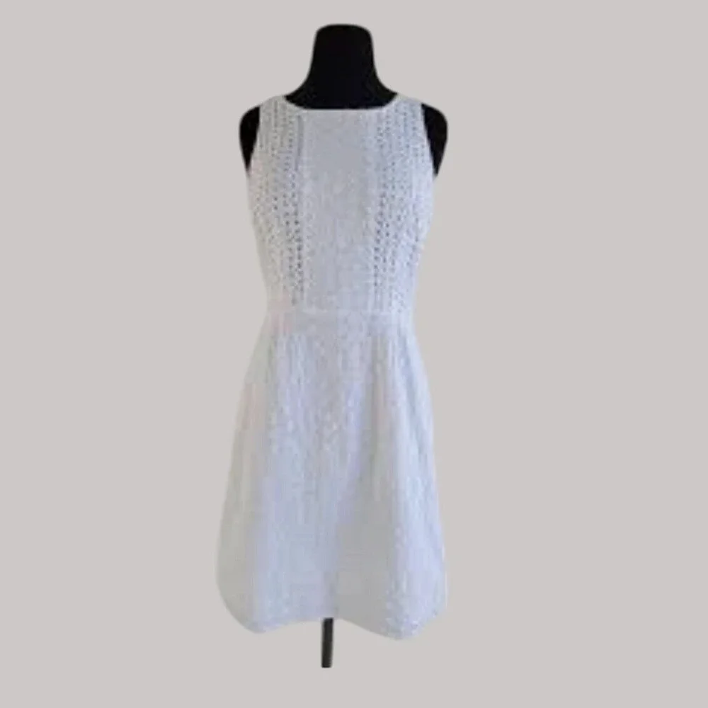 Old Navy Dress Womens Size 0 White Eyelet Cottagecore Minimalist Capsule - Picture 2 of 11